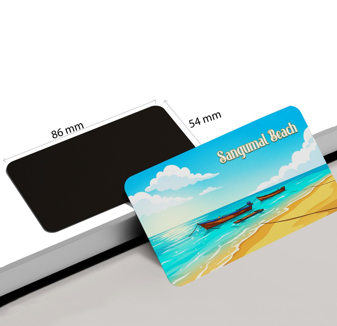 dhcrafts Multicolor Tamil Nadu Sangumal Beach Design Rectangular Fridge Magnet Pack of 1 (8.6cm x 5.4cm)